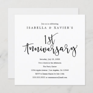 1st Anniversary   Party Invitation