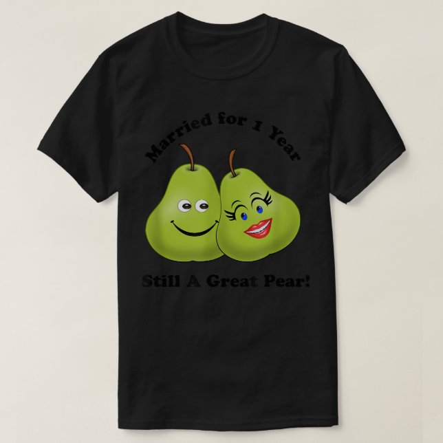 1st Anniversary Tshirt 1 Year Celebrate Wedding Da (Design Front)