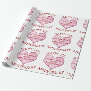 1st. Anniversary Wrapping Paper