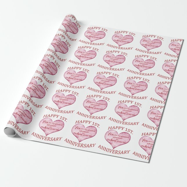 1st. Anniversary Wrapping Paper (Unrolled)