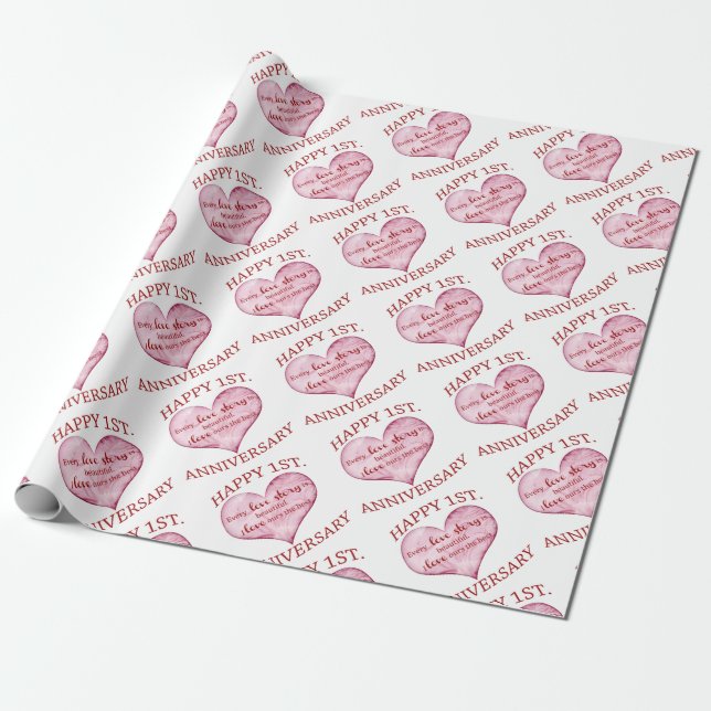 1st. Anniversary Wrapping Paper (Unrolled)