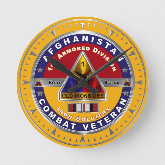 1st Armored Division Afghanistan Veteran Round Clock (Front)