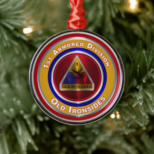 1st Armored Division Keepsake Christmas Metal Tree Decoration