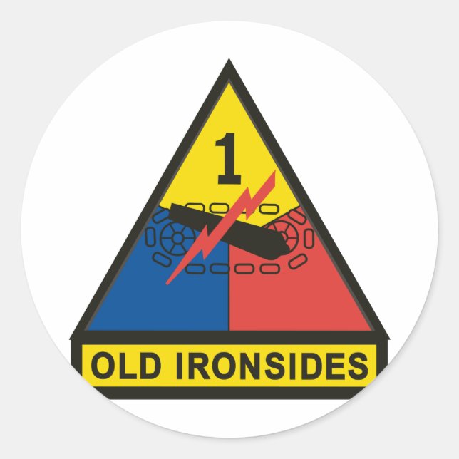 1st Armoured Division Classic Round Sticker (Front)