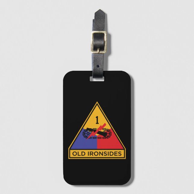 1st Armoured Division "Old Ironsides" Badge Luggage Tag (Front Vertical)