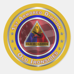 1st Armoured Division “Old Ironsides” Classic Round Sticker