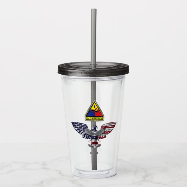 1st Armoured Division “Old Ironsides” Veteran Acrylic Tumbler (Front)