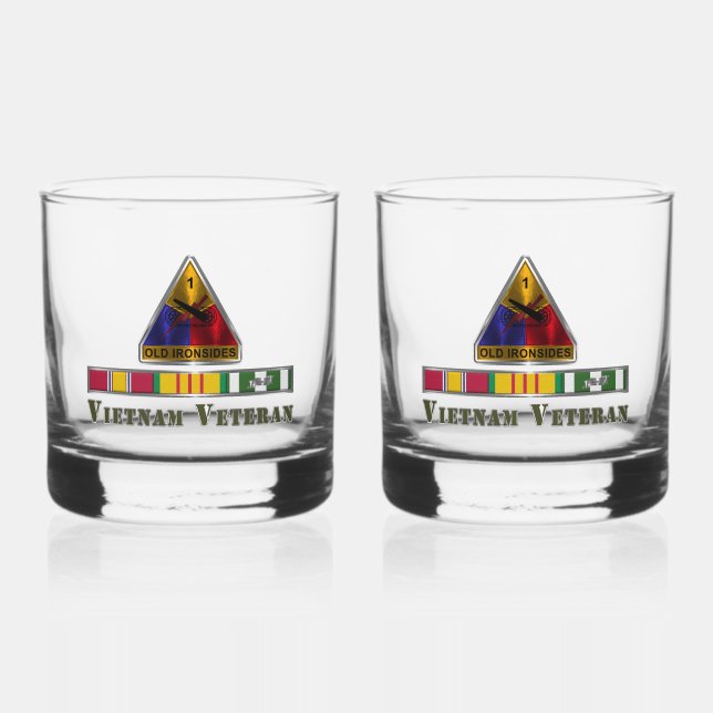 1st Armoured Division Vietnam Veteran Whiskey Glass (Front)