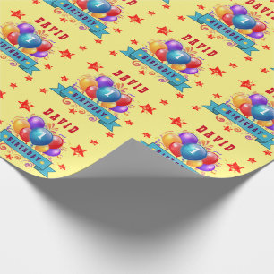 1st BABY Birthday Festive Colourful Balloons Wrapping Paper