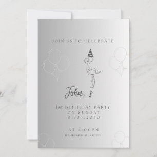 1st baby boy birthday invitation card