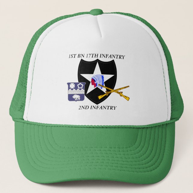 1ST BATTALION 17TH INFANTRY 2ND INFANTRY DIVISION TRUCKER HAT (Front)