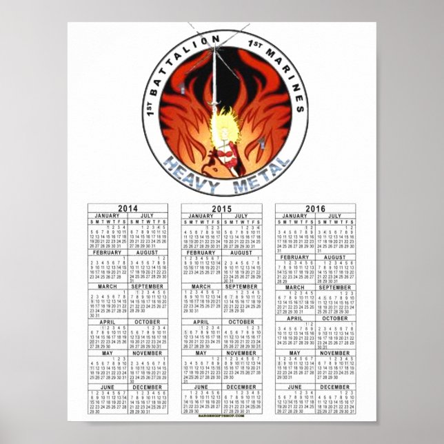 1st BATTALION 1st MARINES "HEAVY METAL" Poster (Front)
