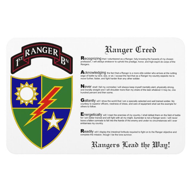1st Battalion - 75th Ranger Regiment Magnet 4x6 (Horizontal)