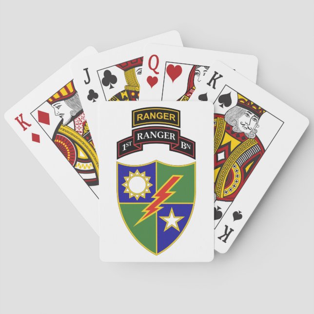 1st Battalion - 75th Ranger w/Tab Playing Cards (Back)