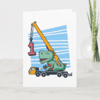 1st Birthday 1 year Mobile Crane Dinosaur