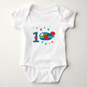1st Birthday Aeroplane Baby Bodysuit