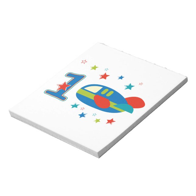 1st Birthday Aeroplane Notepad (Rotated)
