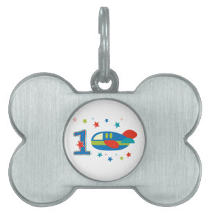 1st Birthday Aeroplane Pet Tag