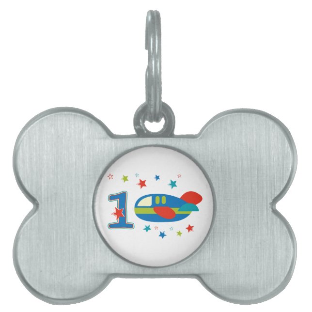 1st Birthday Aeroplane Pet Tag (Front)