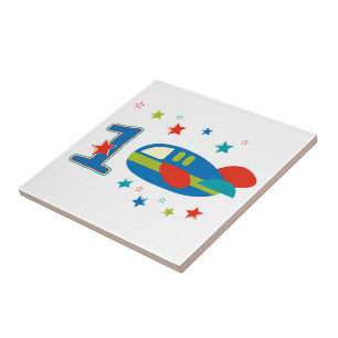 1st Birthday Aeroplane Tile