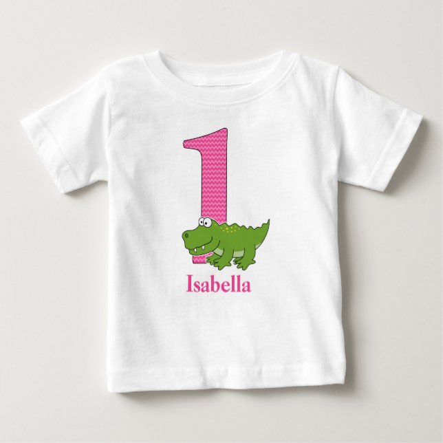 1st Birthday Alligator T shirt (Front)