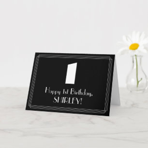 1st Birthday: Art Deco Inspired Look "1" & Name Card