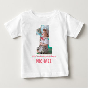 1ST BIRTHDAY BABY CLOTHES CUSTOM PHOTO T-Shirt