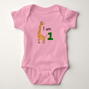 1st birthday baby gift (cute giraffe) bodysuit
