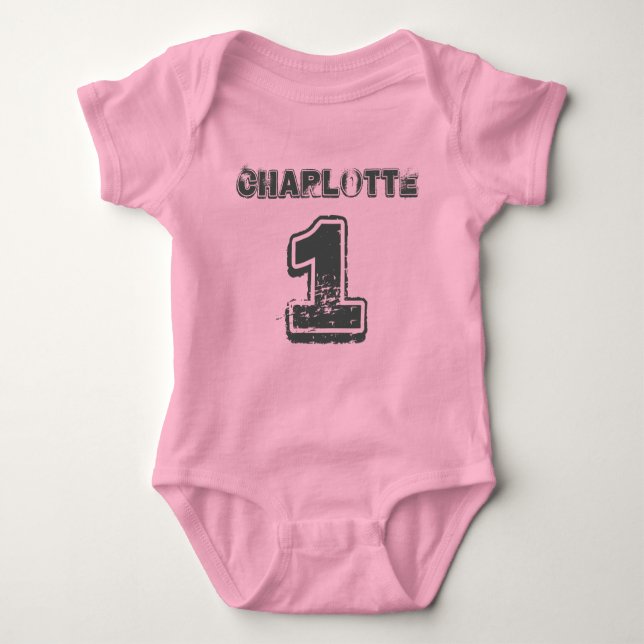 1st Birthday Baby Girl Sport Baby Bodysuit (Front)