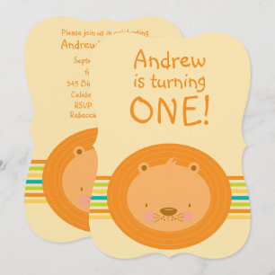 1st Birthday Baby Lion Party Invitation