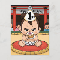 1st birthday baby sumo wrestler
