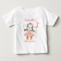 1st Birthday Ballerina Penguin Pink 