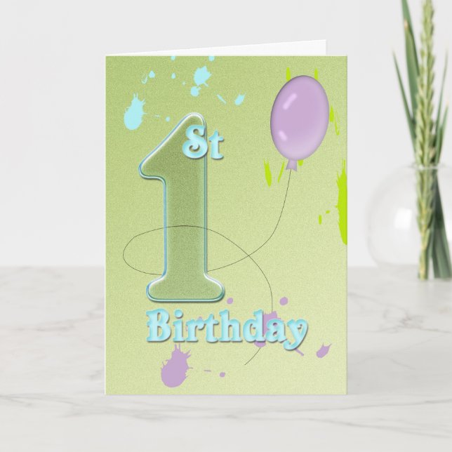 1st Birthday (birthday) Card (Front)