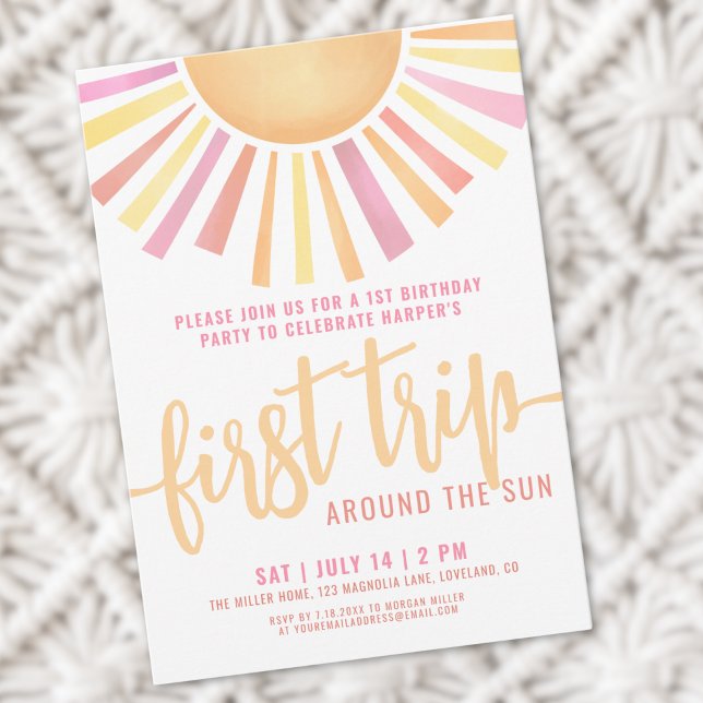 1st Birthday Boho First Trip Around The Sun Invitation (1st Birthday Boho First Trip Around The Sun Invitation)