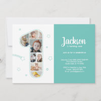 1st Birthday Boy Number 1 Custom Photo Collage