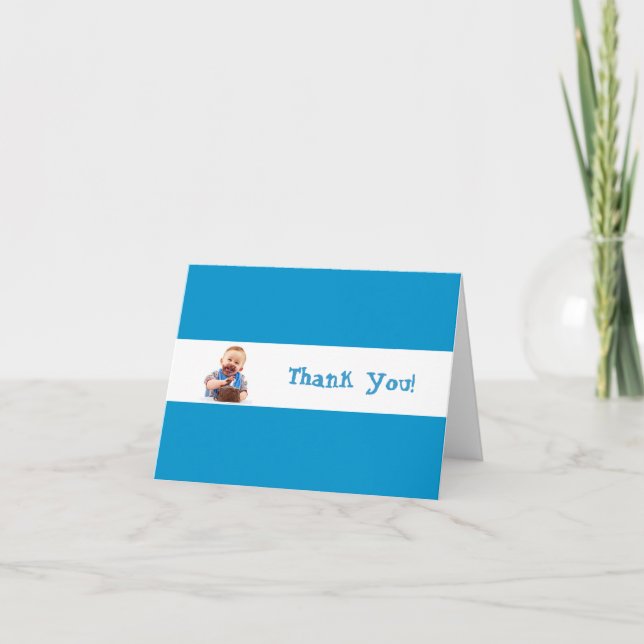 1st Birthday - Boy Thank You Card (Front)
