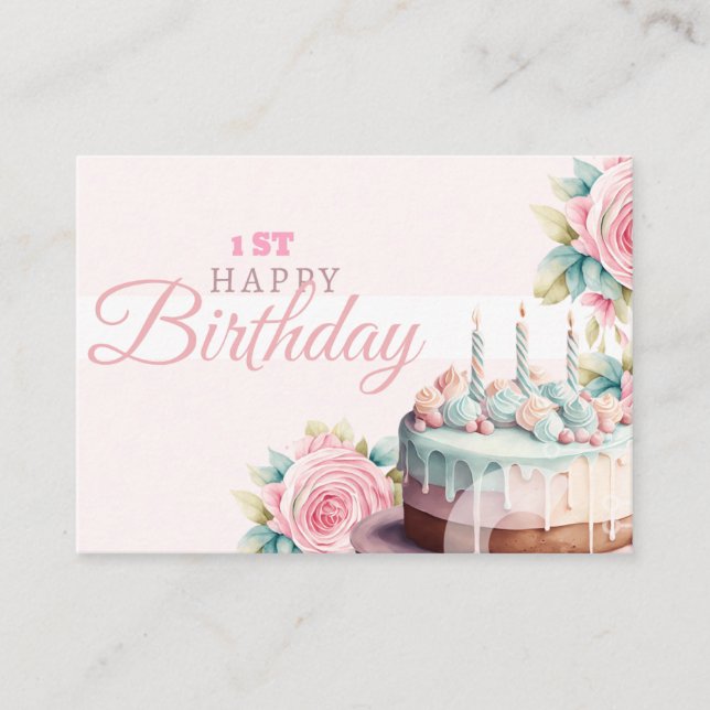 1st Birthday Card – Celebrate the Big One with Joy (Front)