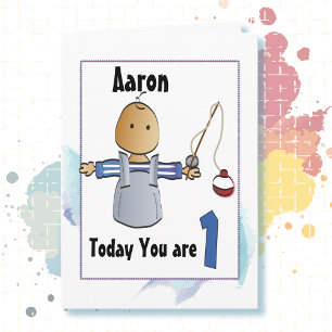 1st Birthday Card Personalised for Him