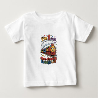 1st Birthday Choo Chooing Through Life Kids Tee