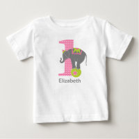 1st Birthday Circus Elephant Pink