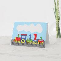 1st Birthday Colourful Train on Track