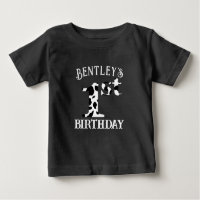 1st Birthday Cow Print White Text