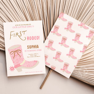 1st Birthday Cowgirl First Rodeo  Invite