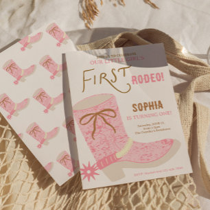 1st Birthday Cowgirl First Rodeo  Invite