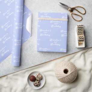 1st Birthday Cute Blue Simple Baby Shower Boy Wrapping Paper