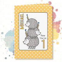 1st Birthday Cute Cartoon for Kids Funny Hedgehog