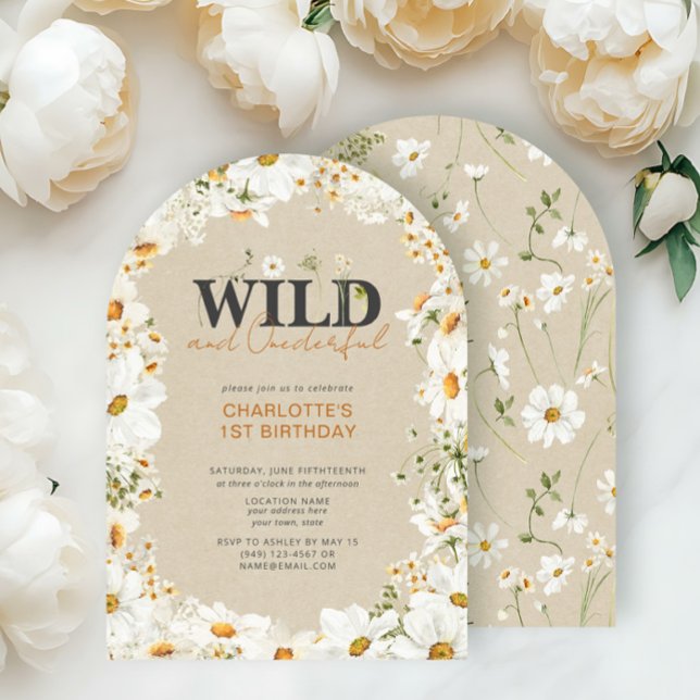 1st Birthday Daisy Wild & Onederful Terracotta Invitation (Creator Uploaded)