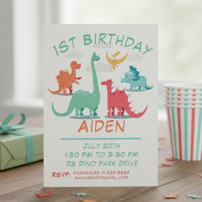1st Birthday Dinosaur Invitation (Creator Uploaded)