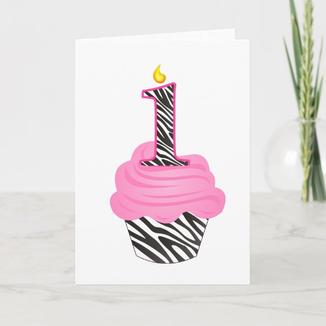 1st Birthday Diva Cupcake Card (Front)