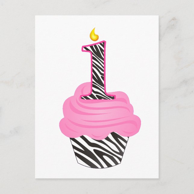 1st Birthday Diva Cupcake Postcard (Front)